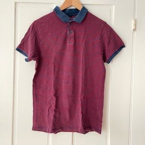 Primark Red and Blue Striped Polo Shirt